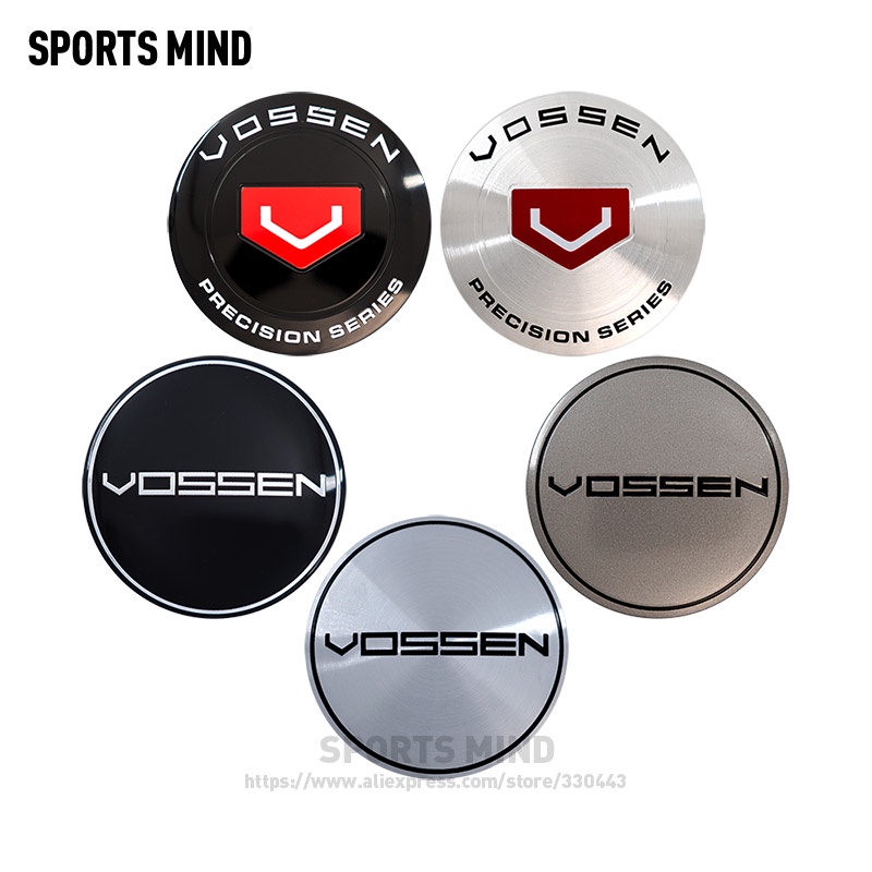 Bộ 4 Miếng Dán 65mm Trang Trí Bánh Xe Hơi In Chữ vossen