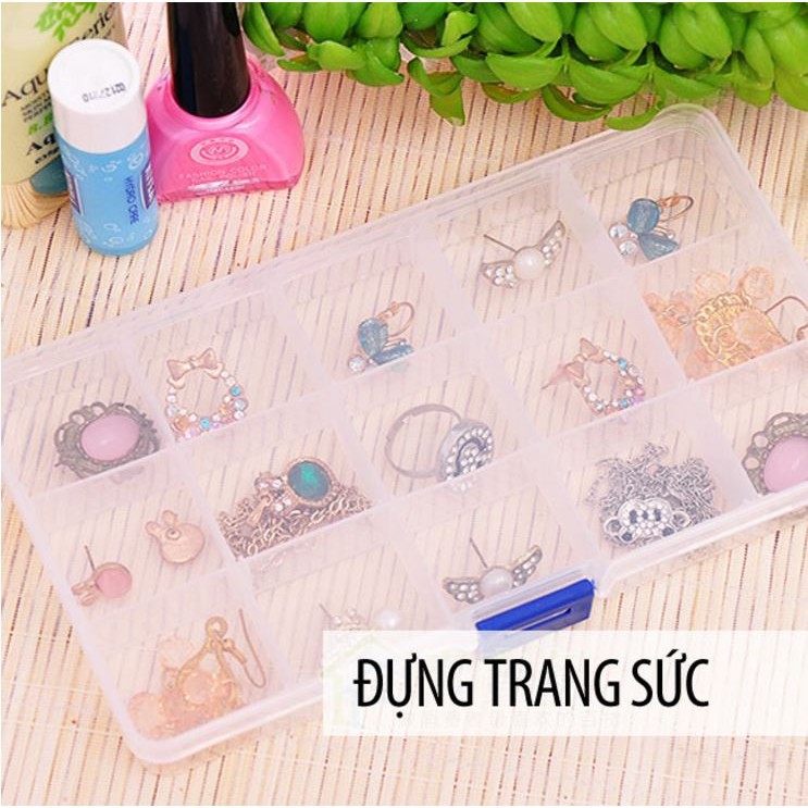 Hộp đựng trang sức 10 hoặc 15 ngăn tiện dụng Duashop