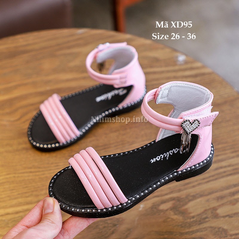 Sandal Quai Ngang Vintage Cho Bé Gái 3 - 12 Tuổi XD95