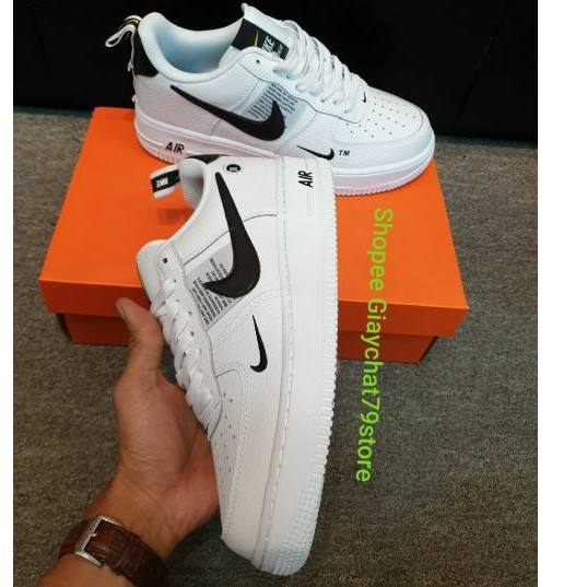 Giày Nike Air Force 1 White Black - AJ7747-100 Men/Women [Chính Hãng - Full Box ] Giaychat79store