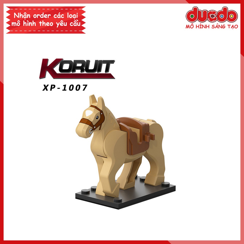 Minifigures ngựa chiến cho lính - Đồ chơi Lắp ghép Xếp hình Mini trung cổ Koruit KT XP1007-1010