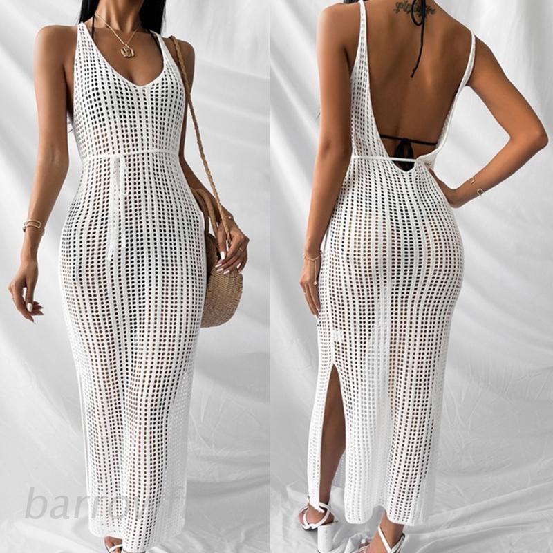 Brroa Áo Dệt Kim Mặc Ngoài Bikini Chống Nắng Thiết Kế Rỗng Gợi Cảm Cho Nữ