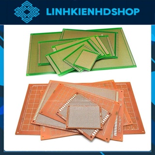 Phíp đồng đục lỗ hàn mạch/ PCB đục lỗ hàn mạch/ Testboard cắm hàn 1 mặt phíp gỗ và thủy tinh/ đầy đủ kích thước A1