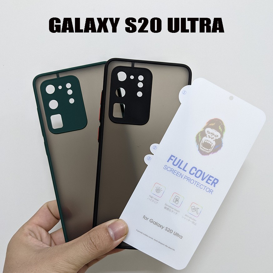 Ốp nhám bảo vệ camera và dán trầy xước mặt trước Samsung Galaxy S20 Ultra