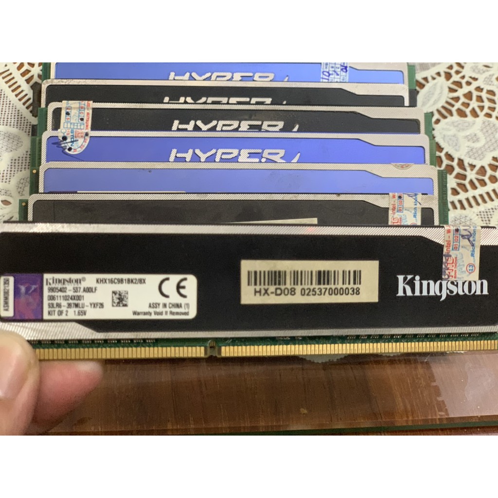 Ram 4G-DDR3-1600 Kington  HyperX Black - Blu - Ram Tản Nhiệt Đen - Xanh Hàng Chính Hãng Không Kén Main - Vi Tính Bắc Hải