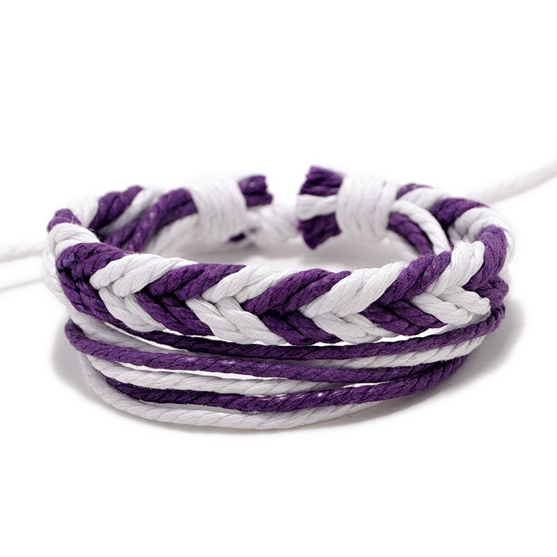 Vòng Tay Dây cotton Bện Nhiều Lớp handmade Thời Trang Cho Nữ