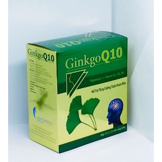 GINKGO Q10 ISOPHARCO [Hộp 100 viên] - [ginko q10 / ginkgo biloba, ginkgoq10] ( Hộp màu xanh )