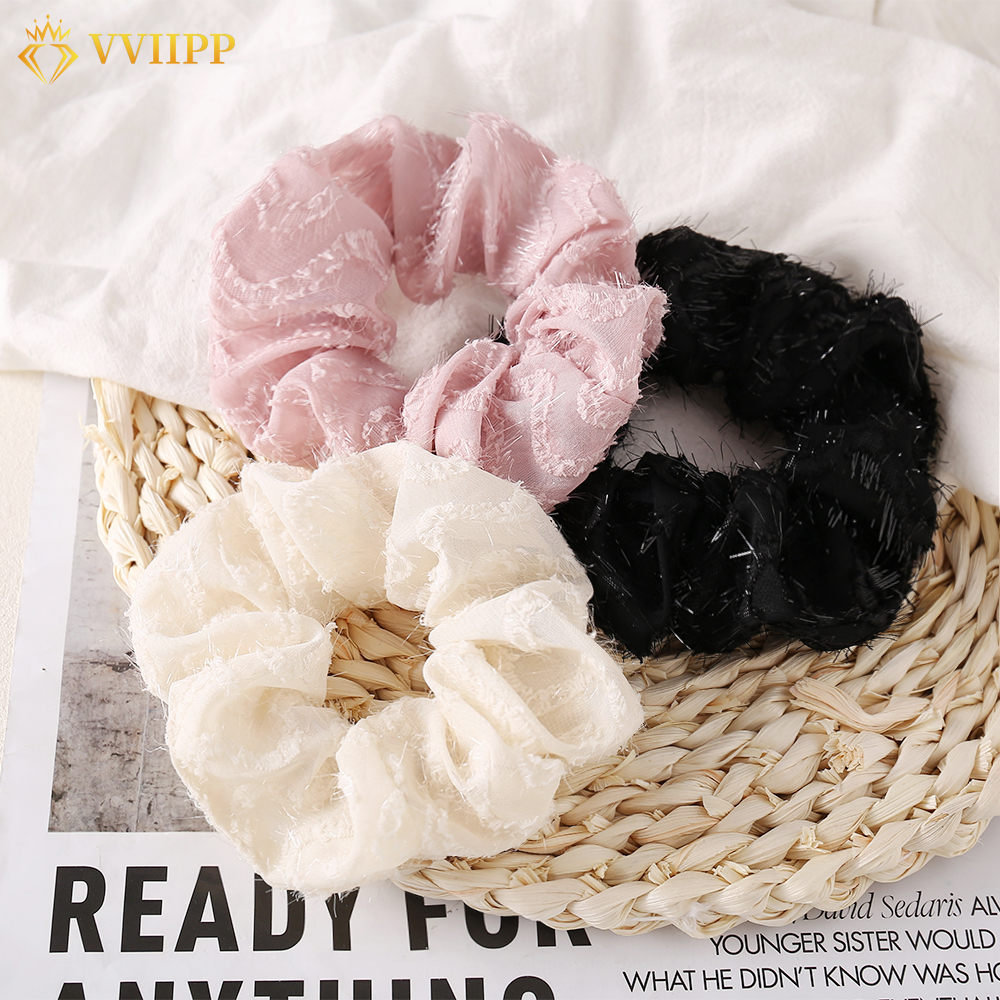 Dây buộc tóc màu trơn phong cách Hàn Quốc sành điệu cho nữ