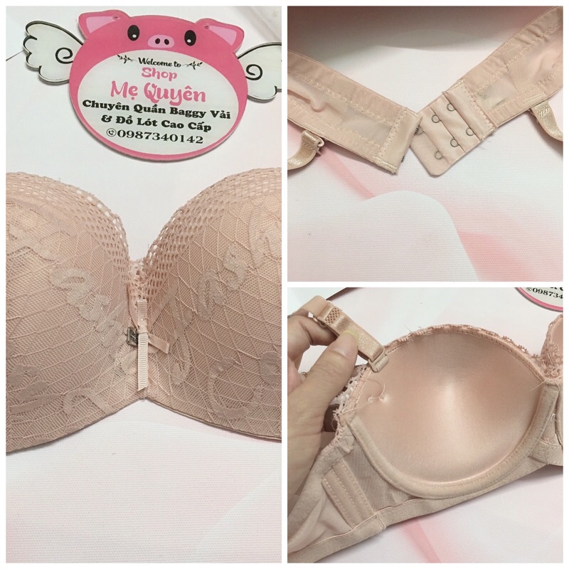 Áo lót, áo ngực ren cup ngang mút 1cm có gọng mềm, hỗ trợ ôm ngực và nâng gom ngực chống há miệng
