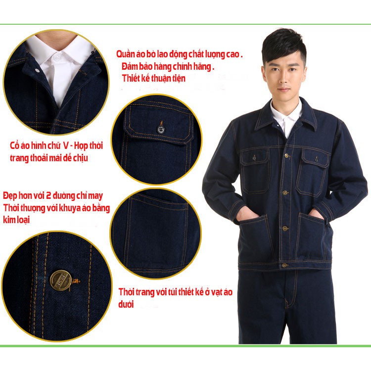 Bộ quần áo chống nóng vải giả bò loại thường