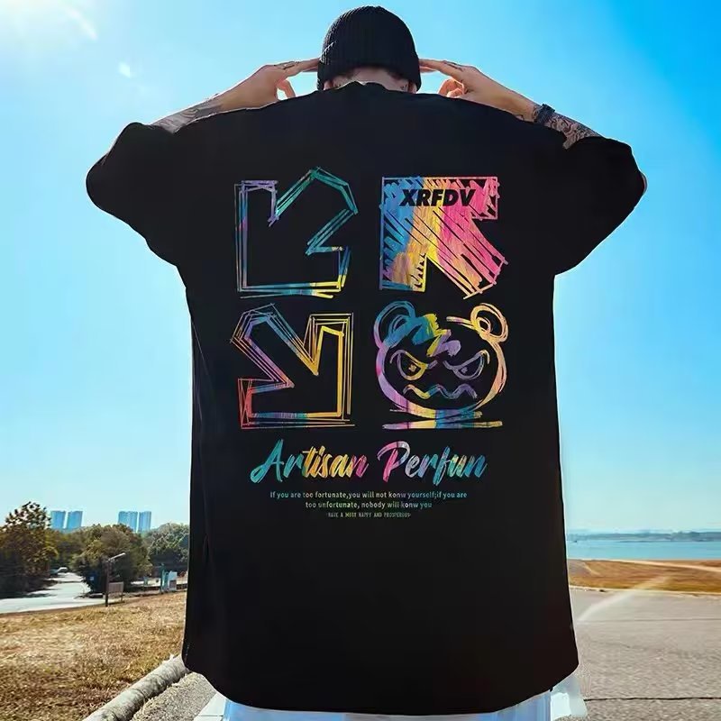 Áo thun AOKANG cotton ngắn tay dáng rộng phong cách hip hop thời trang mùa hè cho nam