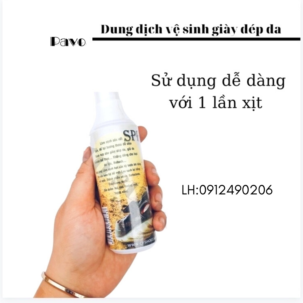 Lọ xịt bóng làm sạch giầy dép túi ví da SPRAY CLEANER cao cấp chính hãng CTY CF