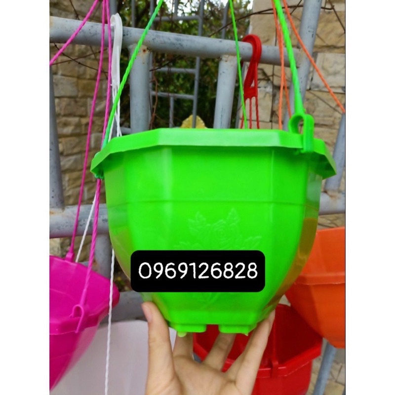 chậu treo kẹp kích thước 22x15 cm nhiều mầu