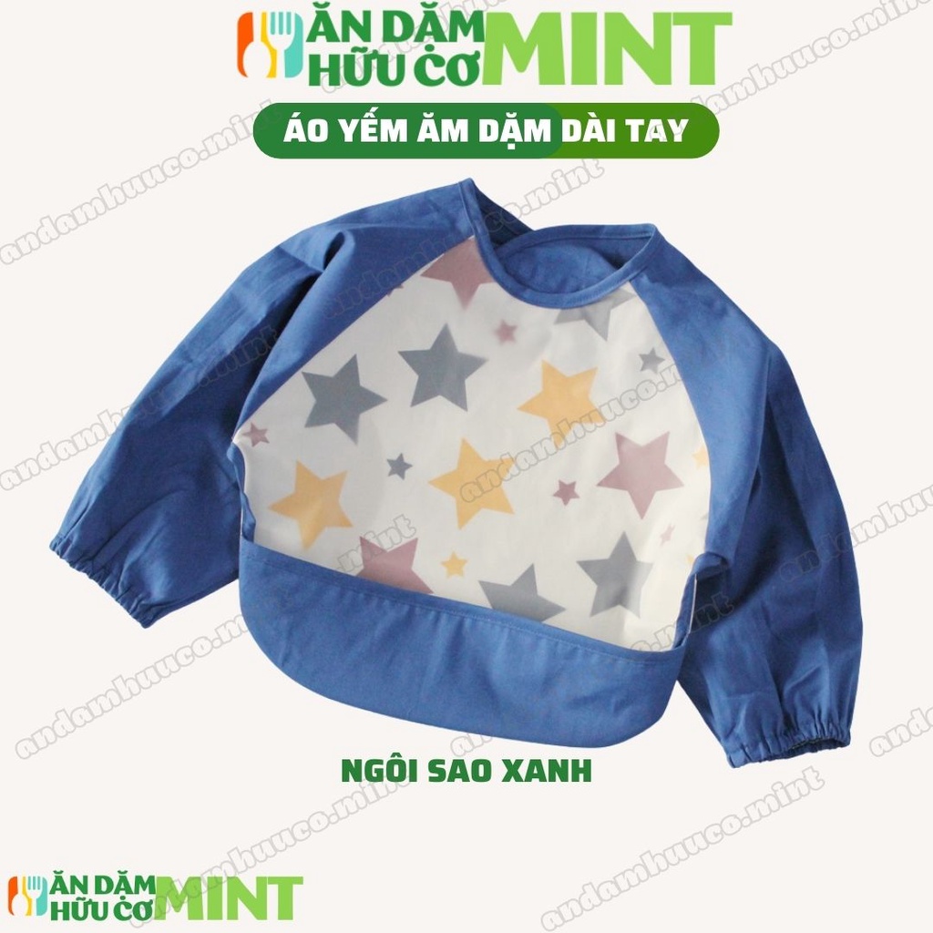 Áo yếm ăn dặm dài tay yếm ăn dặm chống thấm cho bé từ 6m+ Ăn dặm hữu cơ Mint