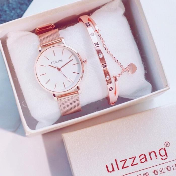 Đồng Hồ Nữ ULZZANG Dây Kim Loại Chính Hãng Thiết Kế Đơn Giản Sang Trọng