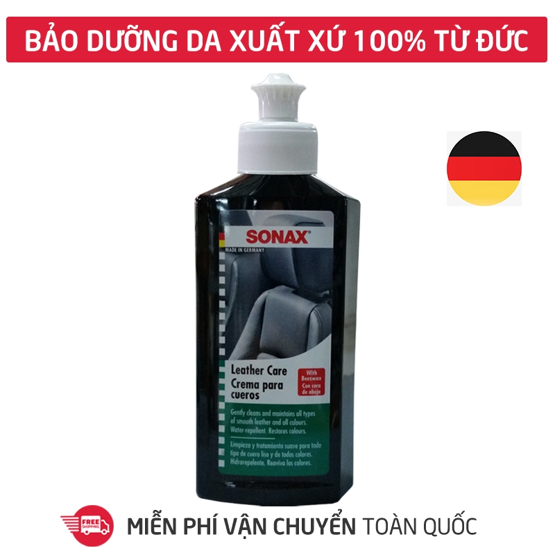 Dung dịch xịt bảo dưỡng da ghế xe hơi,Sonax leather care lotion 250ml,sáp xi làm sạch hạn chế nứt gãy da_SN-291141