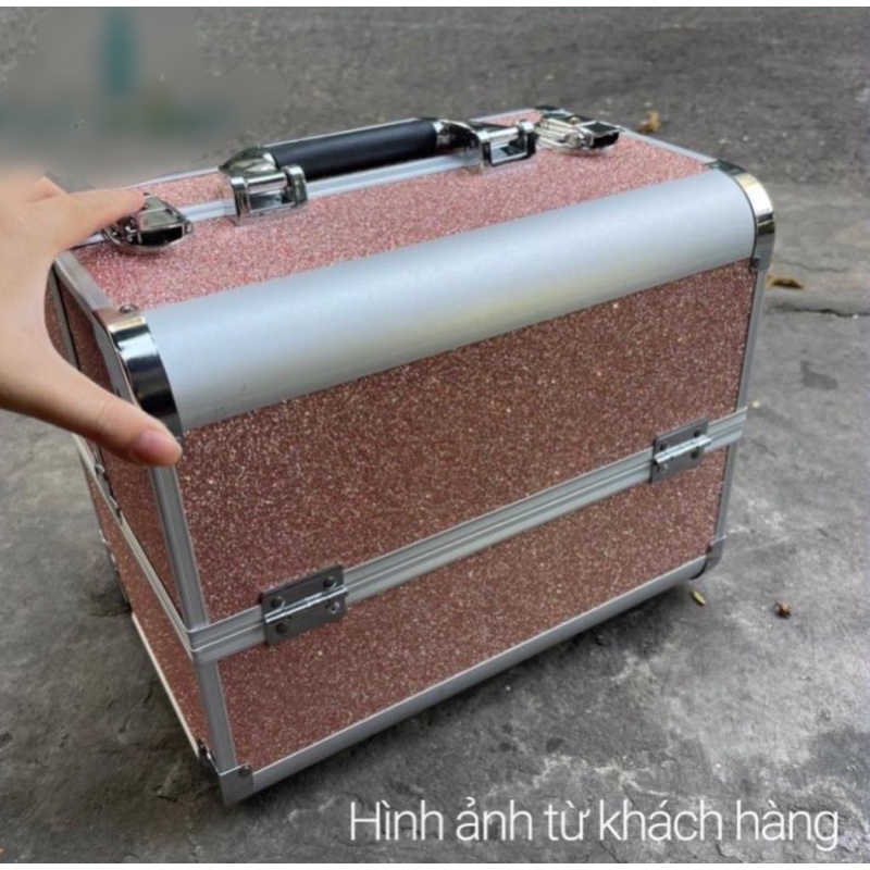 Cốp đựng đồ nail ,mi ,phun xăm 2 khuy kèm chìa khoá