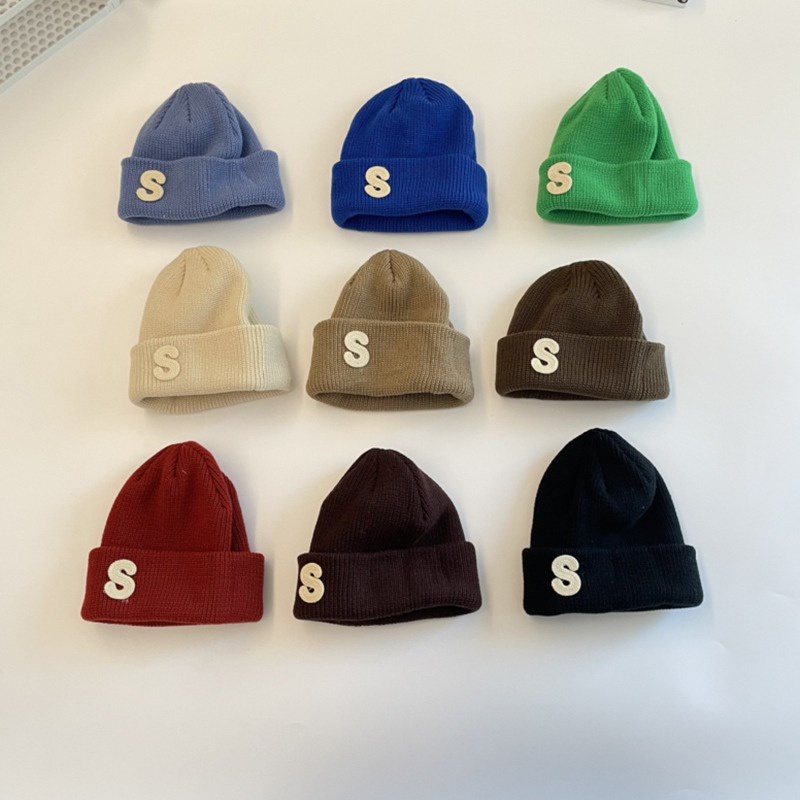 Mũ Len Thêu Chữ Phong Cách Hàn Quốc Dễ Thương Cho Bé