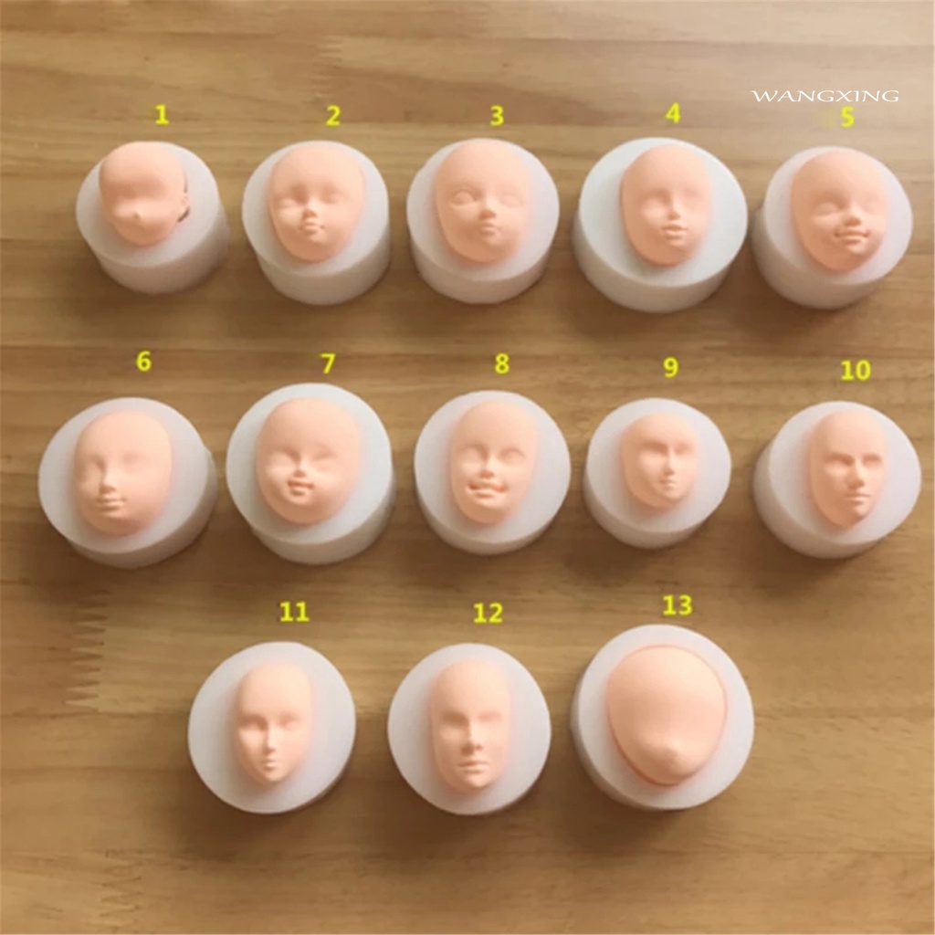 Khuôn Silicone Làm Bánh Tạo Hình Đầu Búp Bê Diy