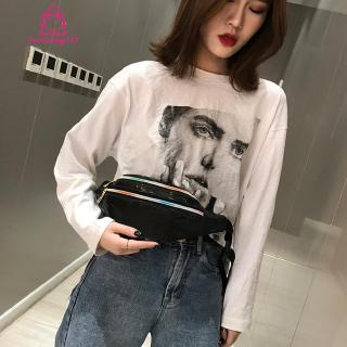 Túi đeo chéo vai phối dải phản quang màu laser cho nữ