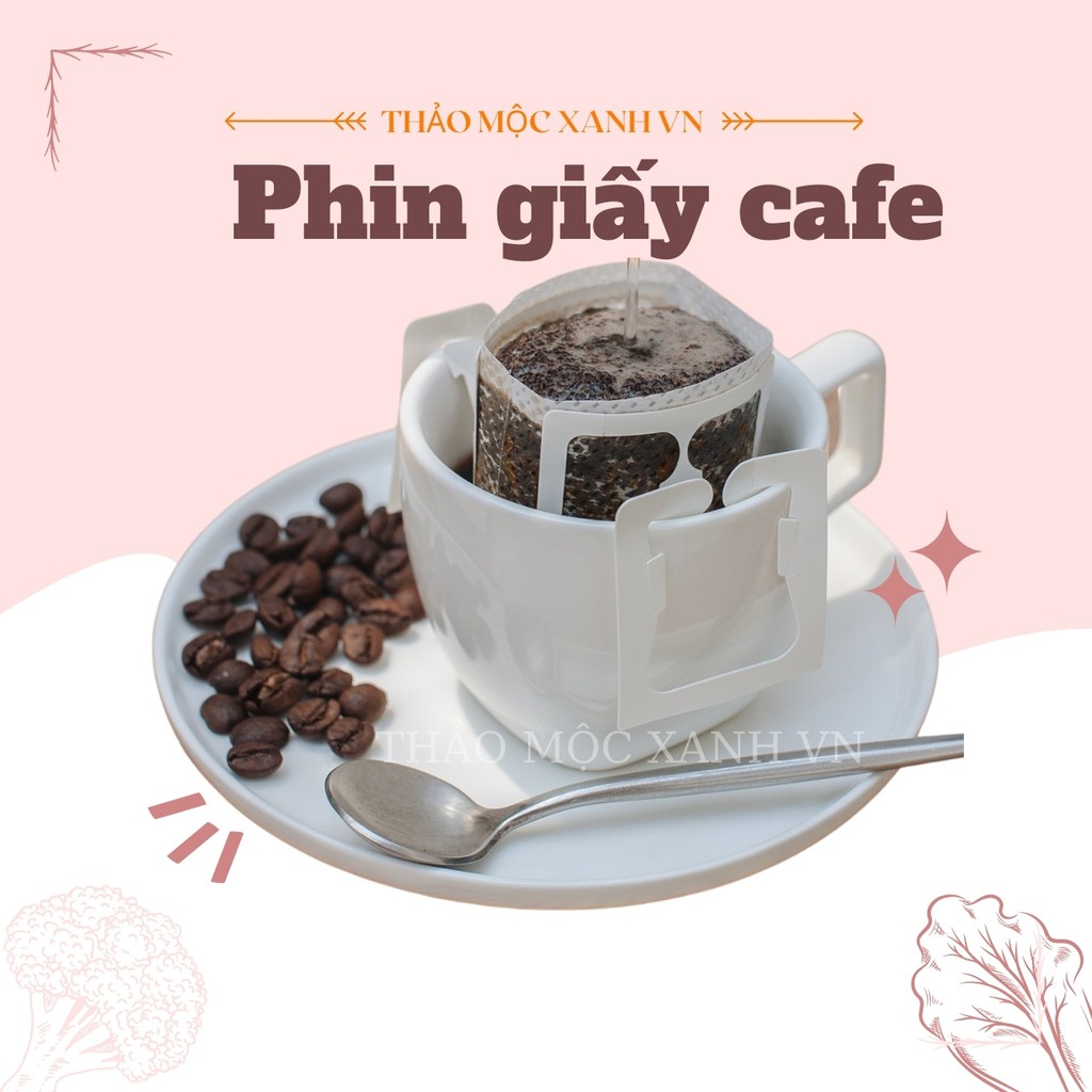 Set 50c Phin giấy pha cà phê / túi lọc cà phê / phin pha cà phê đi du lịch