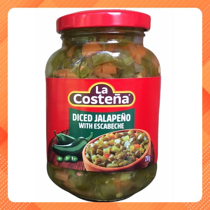 Ớt cắt ngâm với Escabeche hiệu La Costena Diced Jalapenos with Escabeche 210g