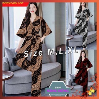 Jumpsuit 💥FREESHIP💥Giảm 45k Khi Mua Đơn Từ 500k - Jum dài họa tiết ống suông tay loe xinh xắn TJ1023