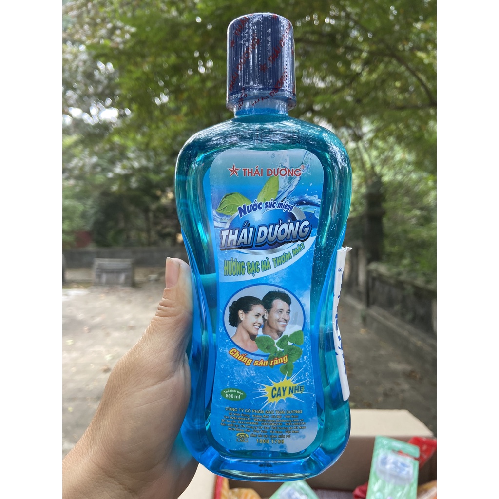 NƯỚC XÚC MIỆNG THÁI DƯƠNG BẠC HÀ CHỐNG SÂU RĂNG 500ML