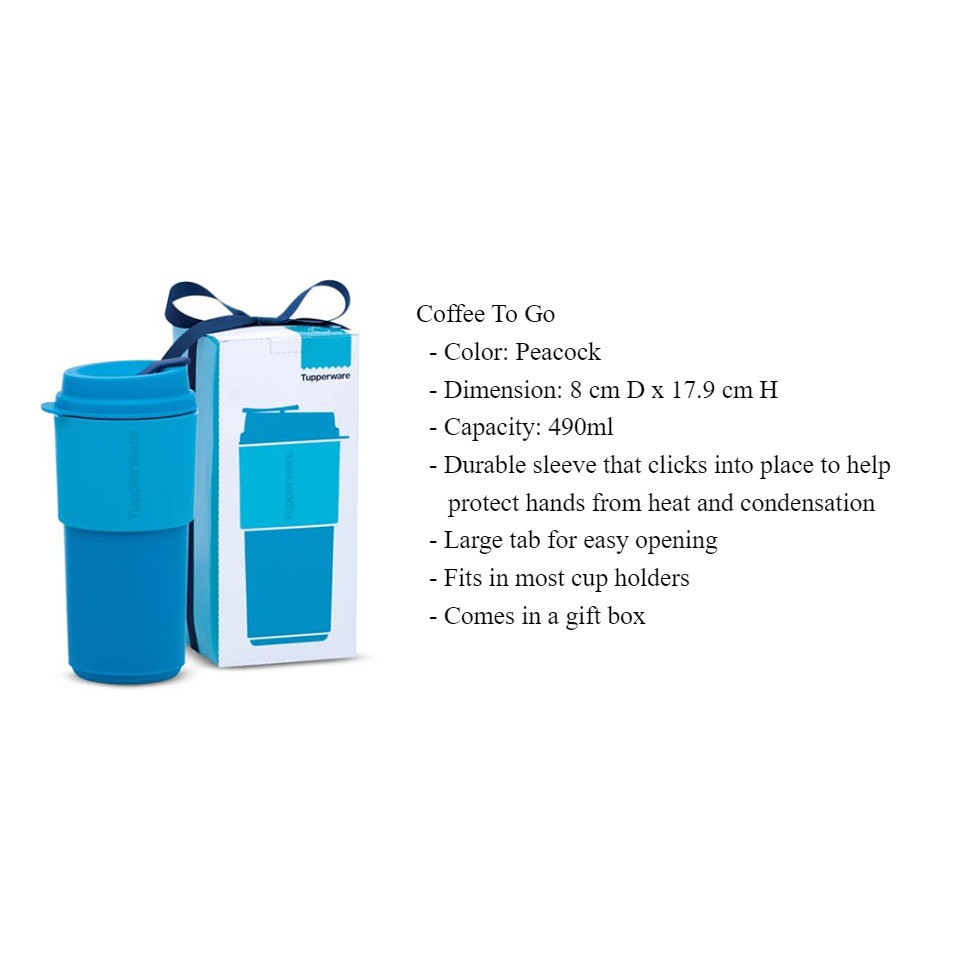 Bình Nước Tupperware Coffee To Go 490ML - A Better Way To Go