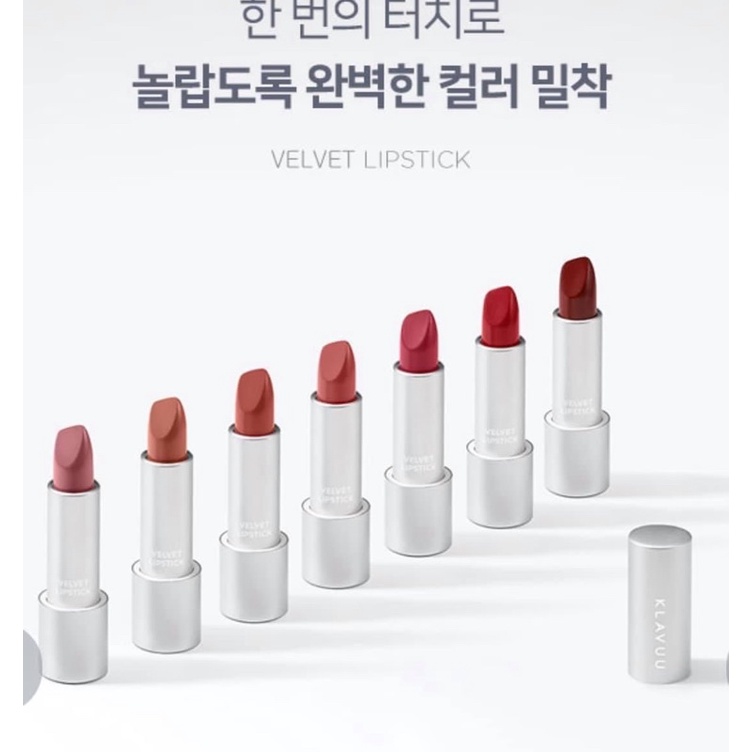 Son thỏi lì Klavuu Velvet Lipstick