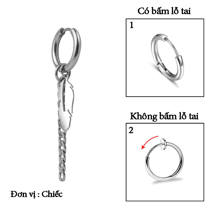 BÔNG TAI INOX KPOP THỜI TRANG HÀN QUỐC BT397 đẹp, không đen, chuẩn thời trang - sl 01 chiếc