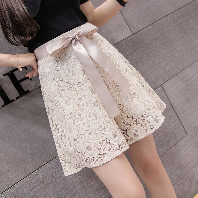 Quần short ren ống rộng thời trang hè Hàn Quốc cho nữ