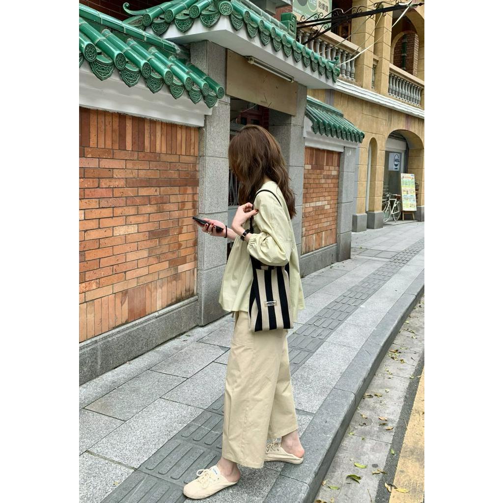 Quần Yếm Dài Đến Mắt Cá Chân Dáng Rộng Màu Sắc Đơn Giản 61195 Dành Cho Nữ