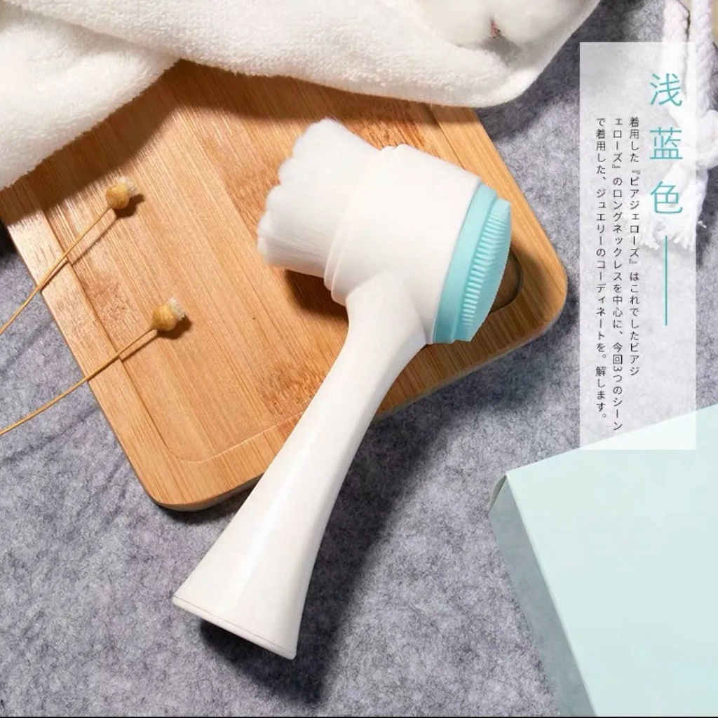 Cọ massage rửa mặt KOREA 2 đầu 3D gai silicon