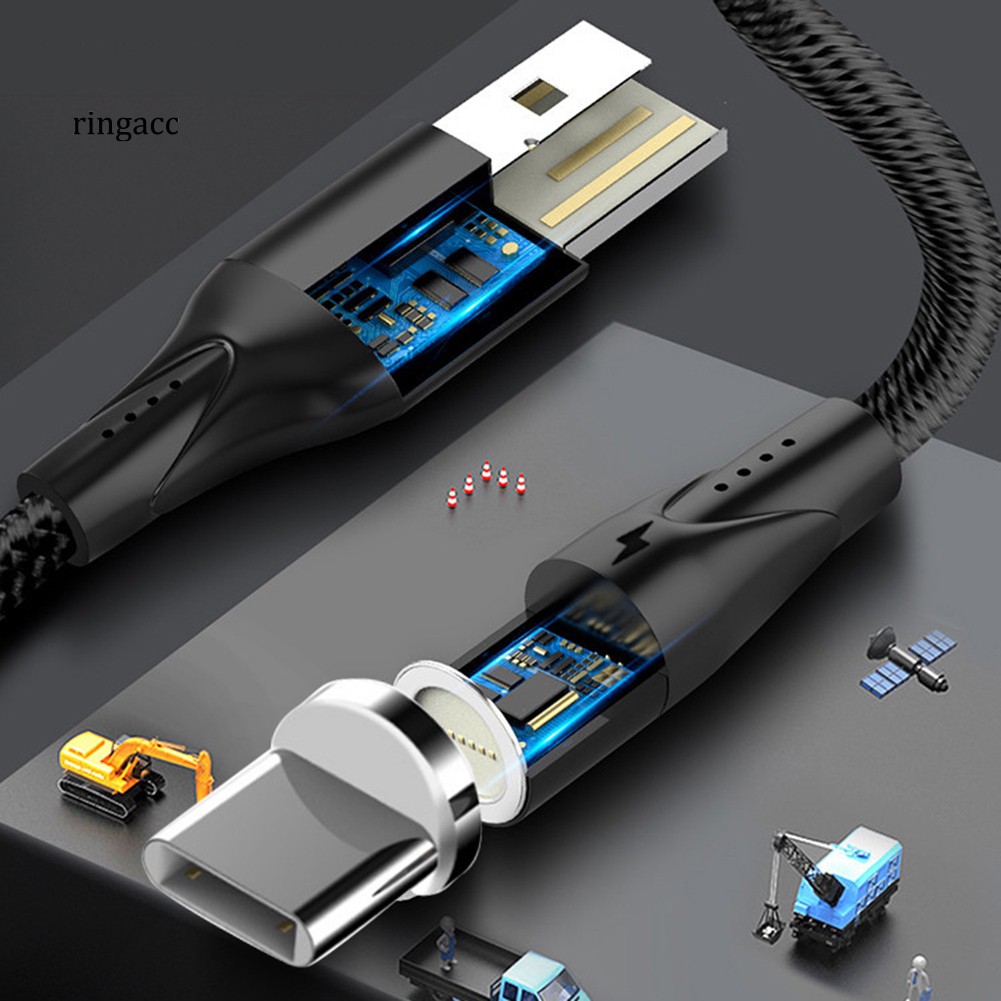 Dây cáp / Phích cắm sạc từ tính cổng Micro USB Type-C dài 1/2m dành cho điện thoại Iphone Android