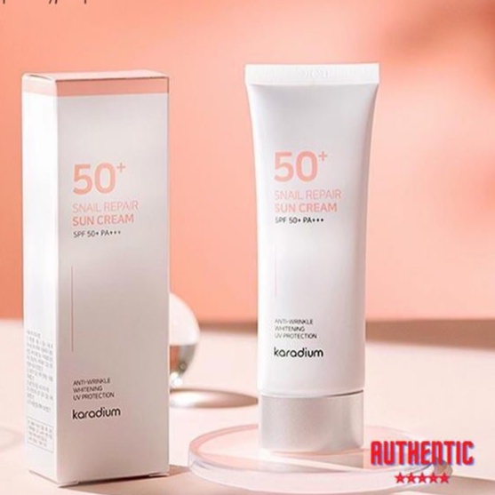 Kem chống nắng nâng tone hàn quốc / Kem Chống Nắng Karadium  Snail Repair Sun Cream SPF 50+ PA+++ 70mL