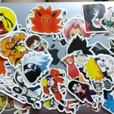 Bộ Sticker hoạt hình Naruto cực ngầu dán trang trí laptop, mũ bảo hiểm, vali, xe tay ga, ván trượt