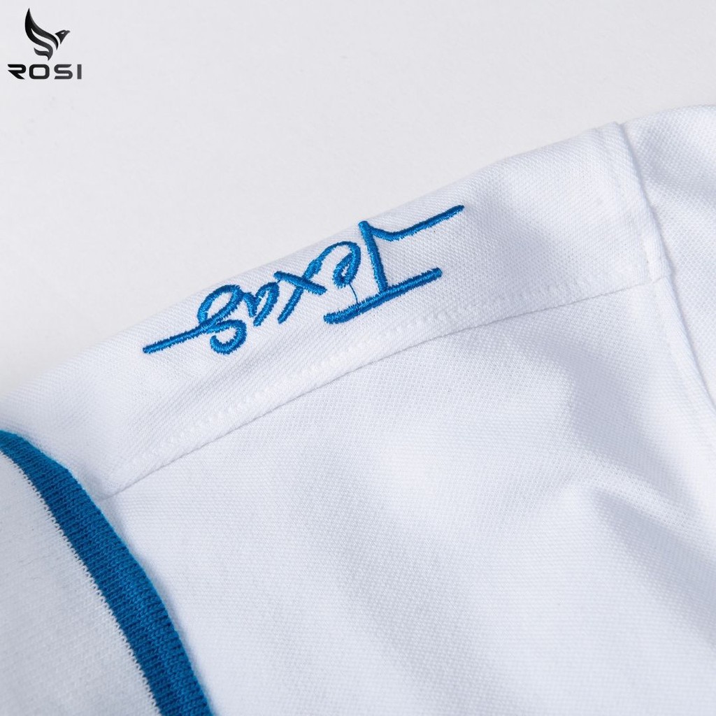 Áo thun nam cao cấp Rosi PL19 cổ polo tay bo ngắn,vải cotton cá sấu màu trắng,họa tiết in thêu xẻ tà,dáng xuông(Reguler) | BigBuy360 - bigbuy360.vn