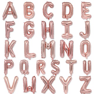 Bong Bóng Chữ Cái Từ A-Z 16 inch Màu Vàng Hồng Dùng Trang Trí Tiệc Cưới, Sinh Nhật
