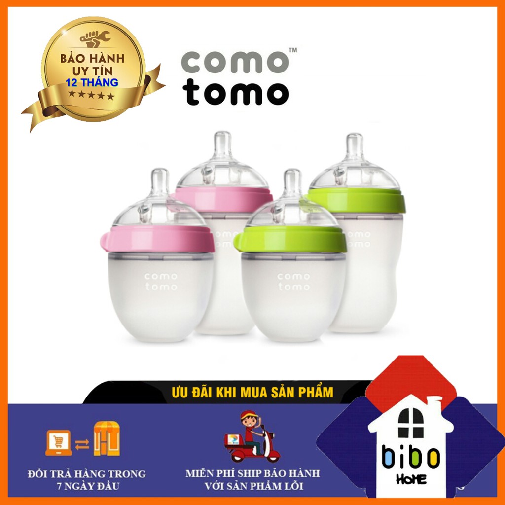 Bình Sữa Comotomo 150ml/250ml 🍼Núm Silicon Siêu Mềm