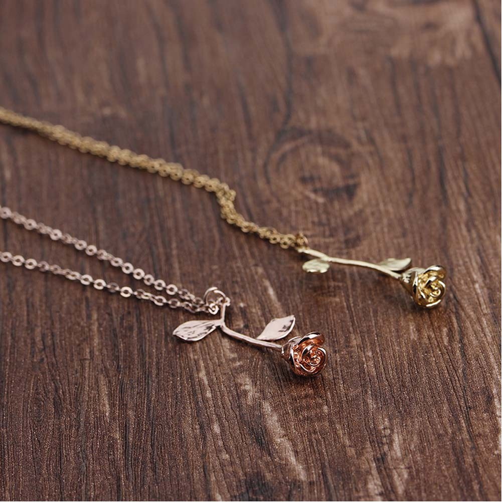 Dây chuyền hợp kim hình hoa hồng xinh xắn