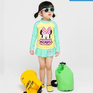 Đồ bơi trẻ em đồ bơi bé gái tay dài hình mickey
