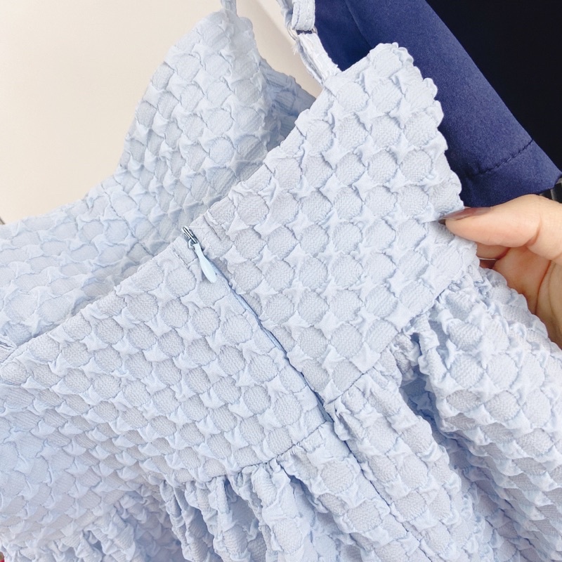 SET ÁO XỐP XANH 2 DÂY BBD + QUẦN SHORT XANH ĐẬM