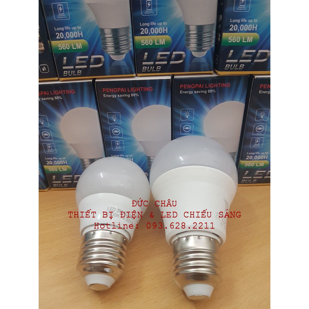 Bóng led 7w a/s trắng, vàng đui E27 hàng loại tốt