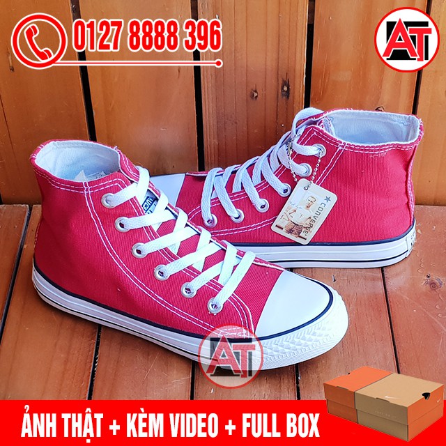 [KÈM HỘP HÃNG] Giày Thể Thao CV Classic Đỏ Tươi Cổ Cao Nam Nữ | BigBuy360 - bigbuy360.vn