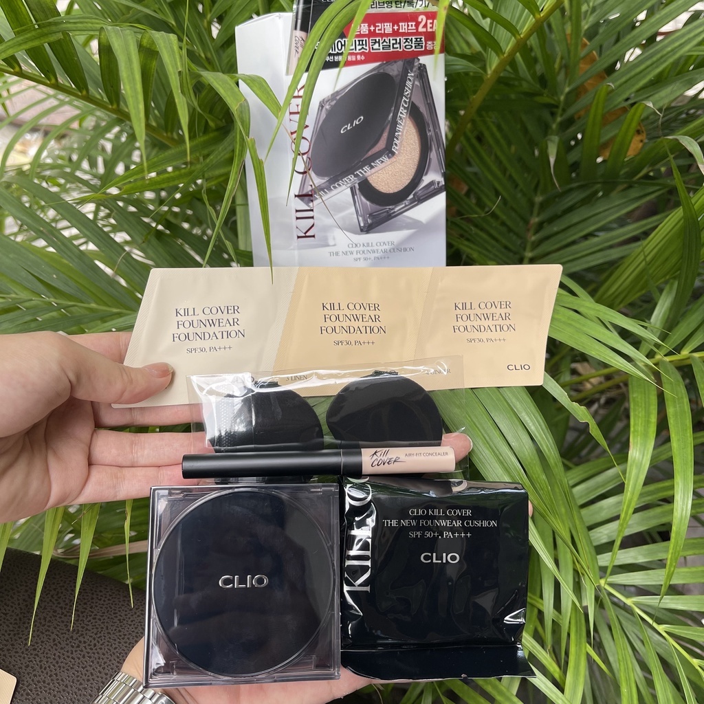 Phấn Nước clio Kill Cover Founwear set Kèm Lõi Và Che Khuyết Điểm