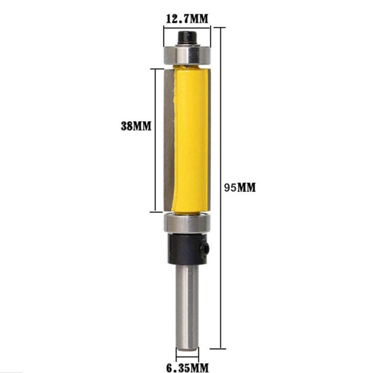 Mũi phay thẳng, đánh cạnh 38mm, cốt 6.35mm