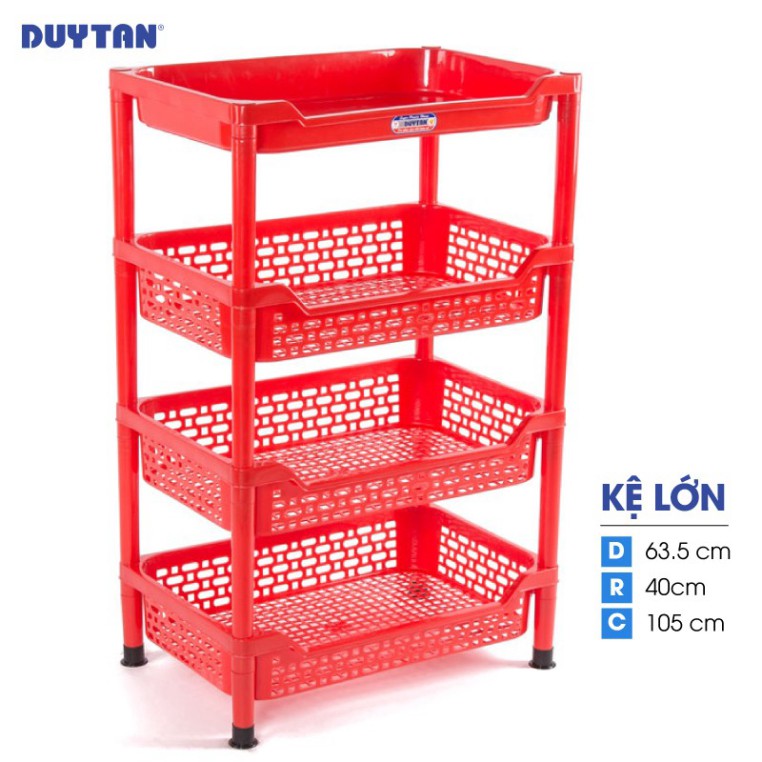 Kệ Nhựa Duy Tân size lớn loại 4 ngăn không bánh xe - K633/4