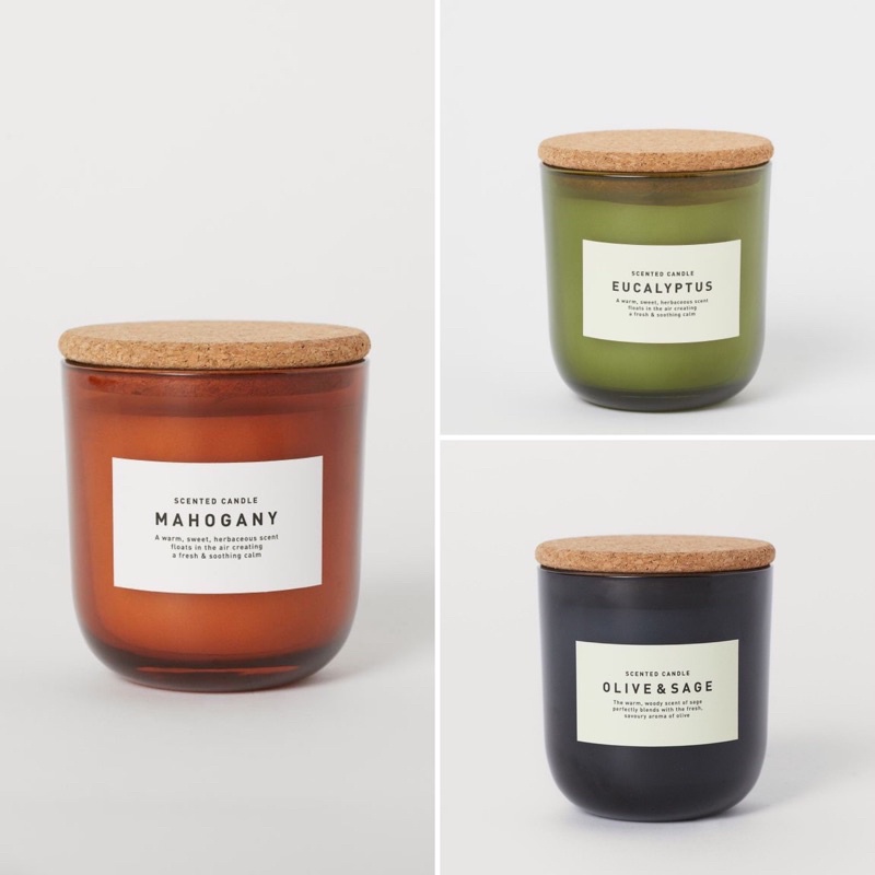 [Nến HM xịn] Nến thơm H&M candle cup cao cấp, hàng full box xuất chuẩn mùi hương gỗ Mahogany