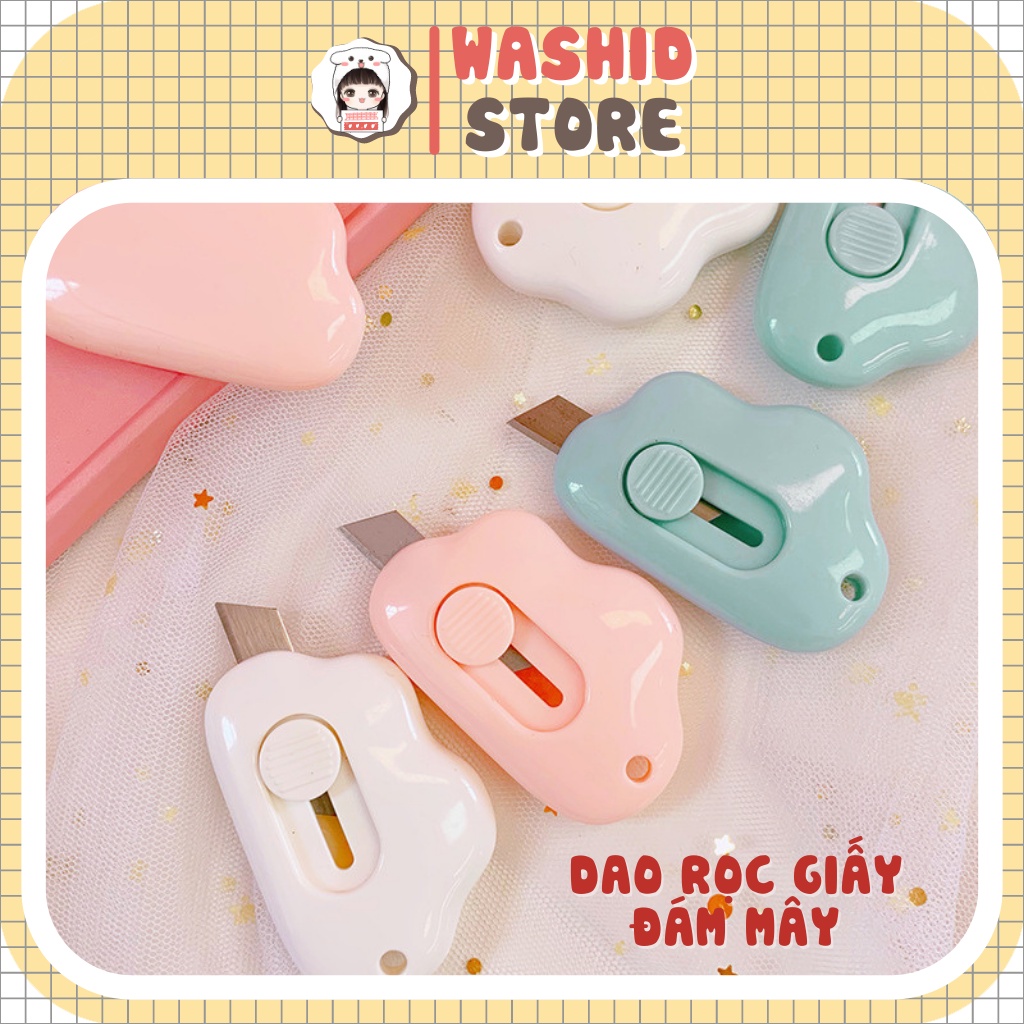 Dao rọc giấy đám mây mini cute dễ thương size 6,6cm WASHID STORE